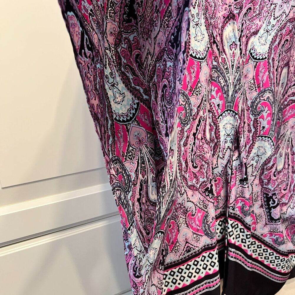 IMAN GLOBAL CHIC Luxury Resort Navy & Pink Paisley-Print Kimono (Plus‎ 1X) - Picture 8 of 11